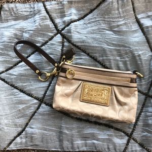 Coach Gold Poppy small purse convertible wristlet
